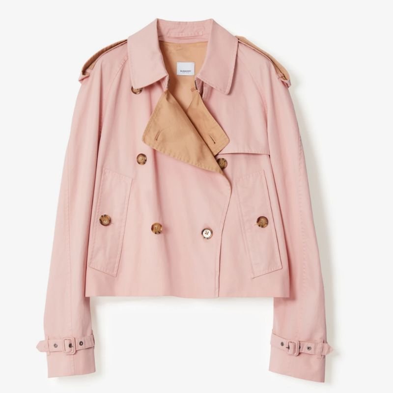 розовый укороченный тренч Burberry