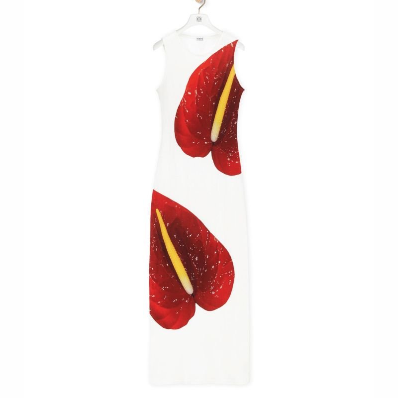 Платье Loewe Anthurium на плоской подошве