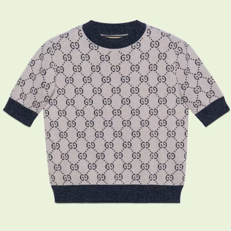 свитер с короткими рукавами и логотипом Gucci