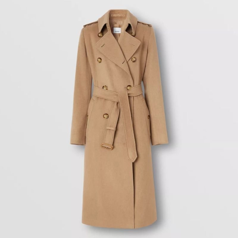 Кашемировое пальто Burberry нежно-бежевого цвета