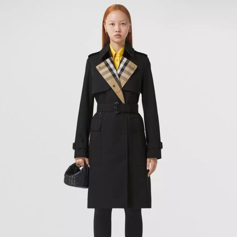 Тренч из хлопкового габардина в клетку Burberry