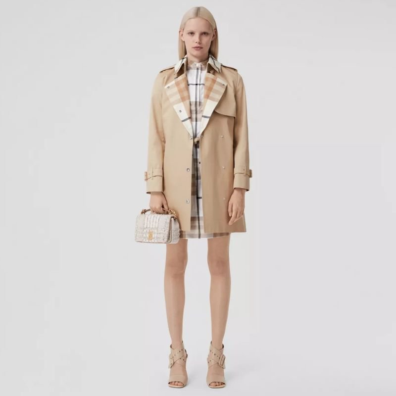 Тренч из хлопкового габардина в клетку Burberry