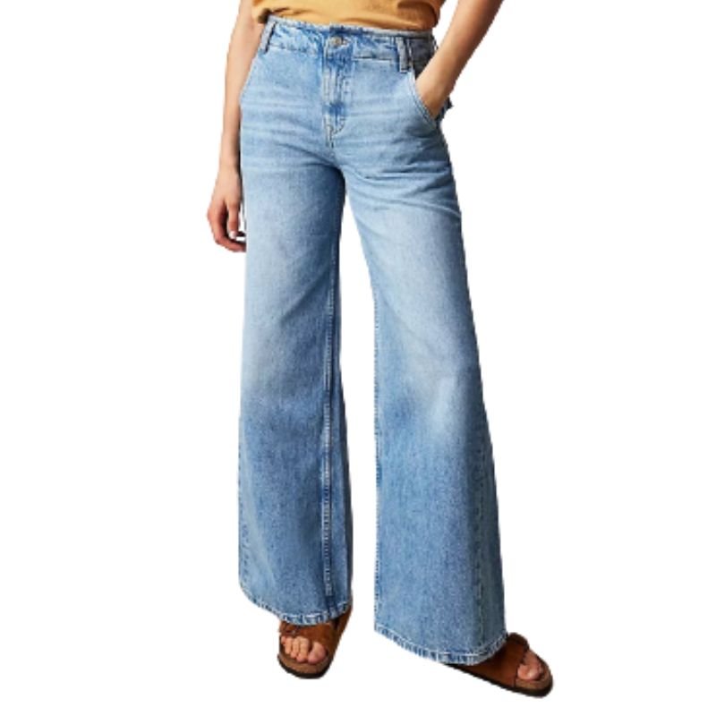 Широкие джинсы со средней посадкой Free People Harlow 
