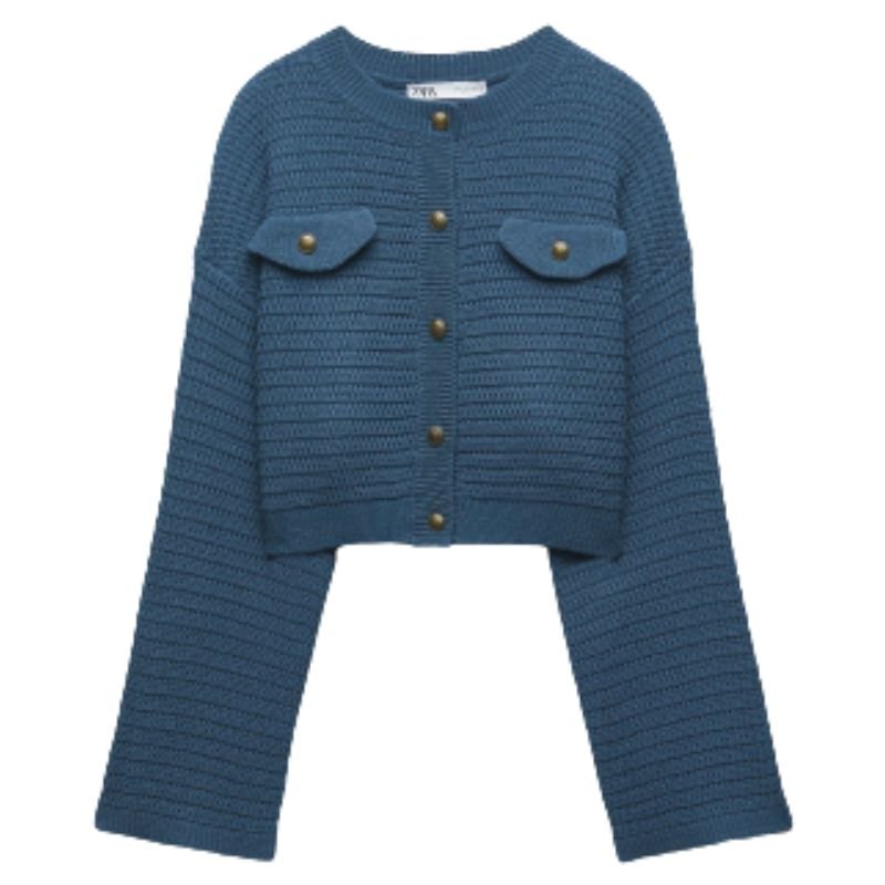 Укороченный вязаный кардиган Zara