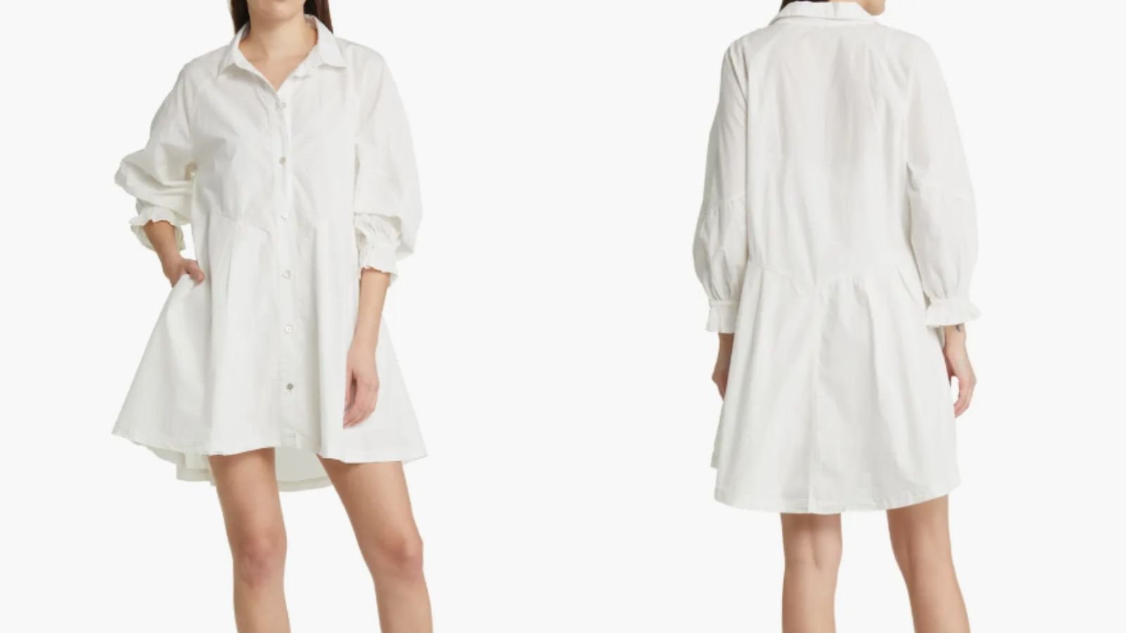 белое платье-рубашка от Free People