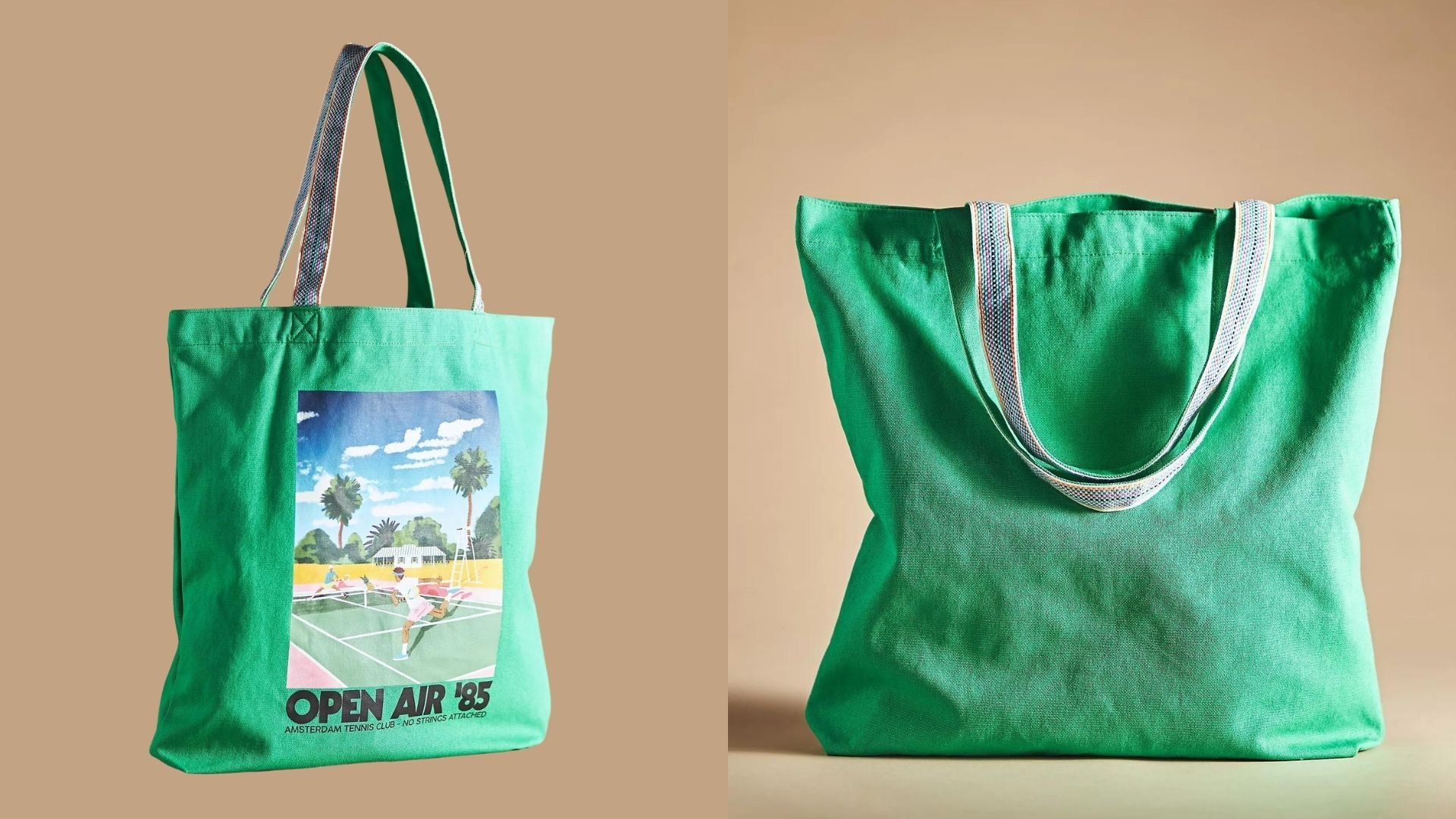 Зеленая сумка-тоут Canvas Tote из смеси виски и содовой с графическим принтом