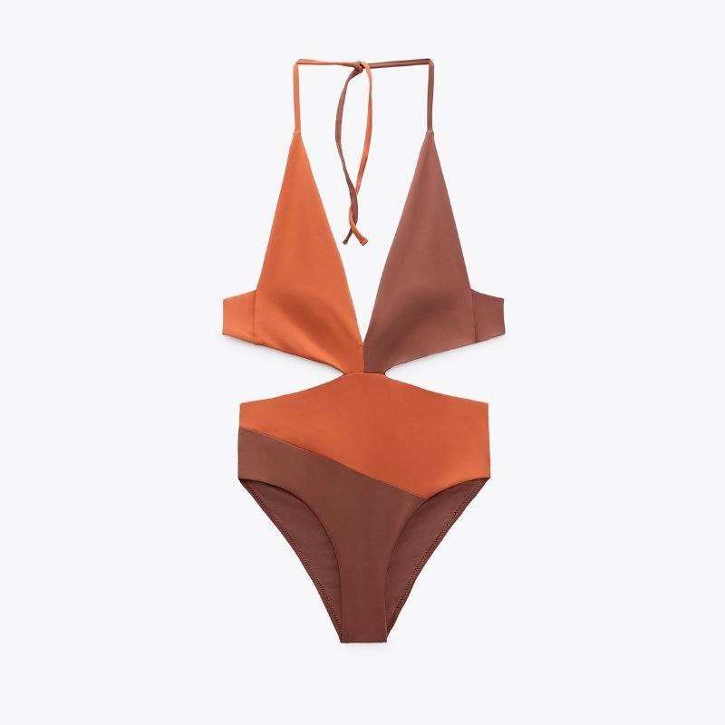 Купальник Zara с вырезом на шее