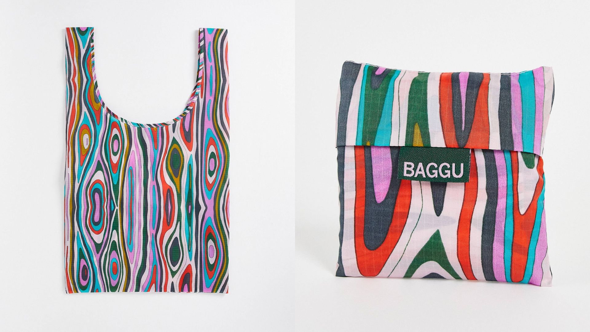 композит Baggu Nylon Shopper в цвете Candy Woodgrain