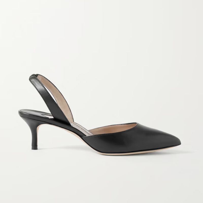 Кожаные туфли-лодочки Manolo Blahnik Carolyne 50 с ремешком на пятке