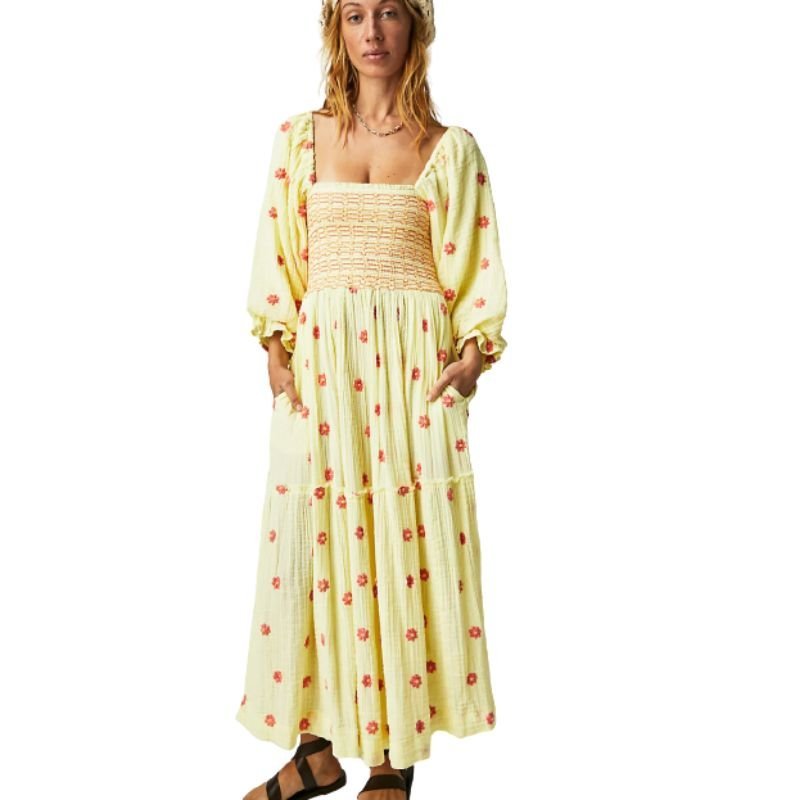 Платье макси с вышивкой Free People Dahlia