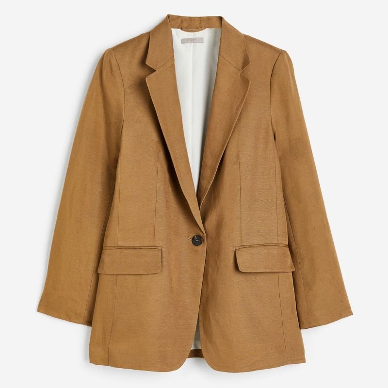 Блейзер из смеси льна H&M