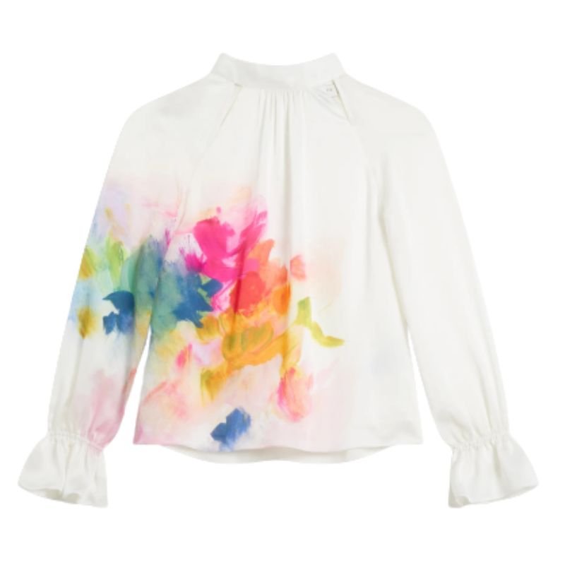 Ted Baker Kattyia Блузка с высоким воротником и длинными рукавами с вырезами