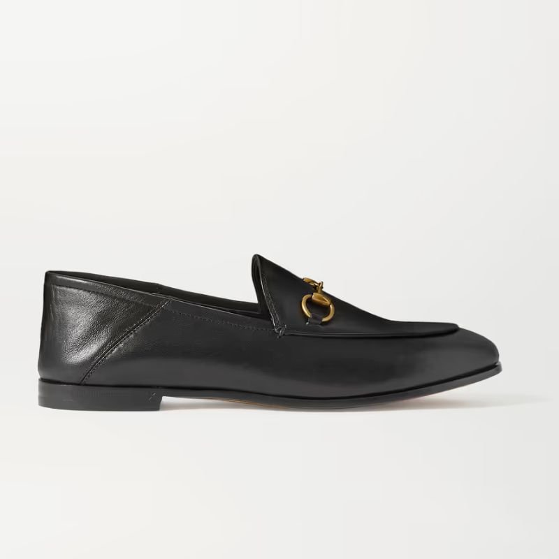 Кожаные лоферы на складном каблуке с отделкой Gucci Brixton Horsebit