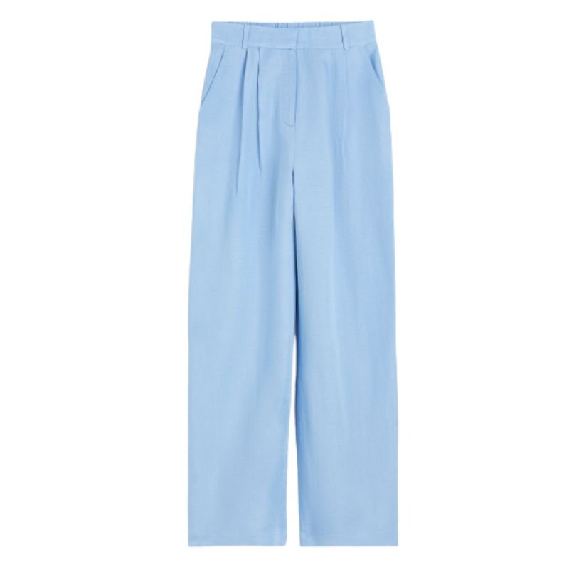 Широкие брюки H&M из смесового льна