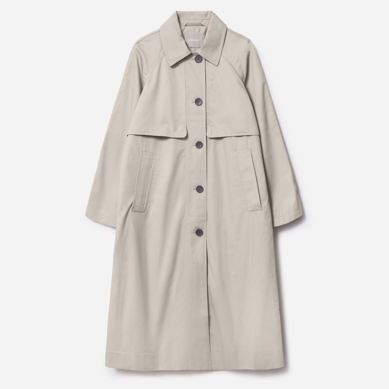 Плоский слой пальто everlane long mac в камне