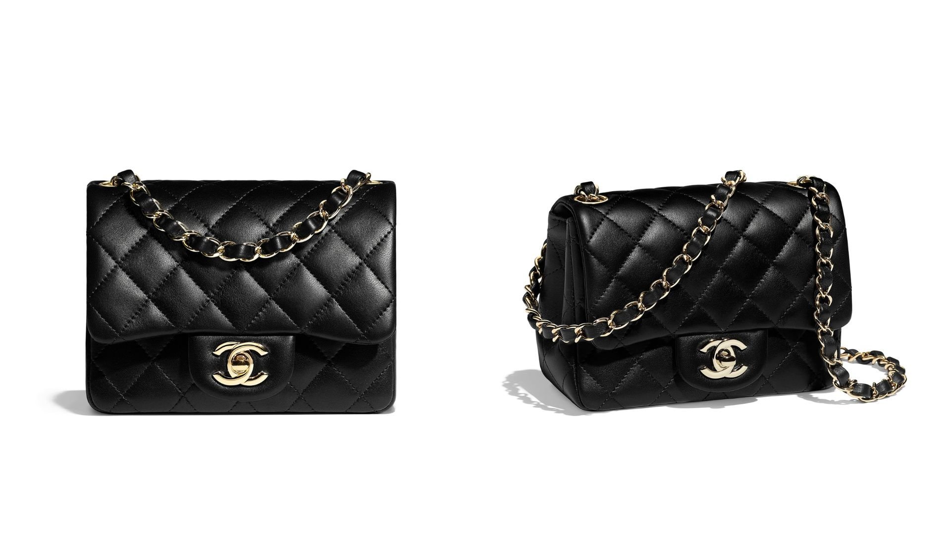 Композитная мини-сумка с клапаном Chanel черного цвета