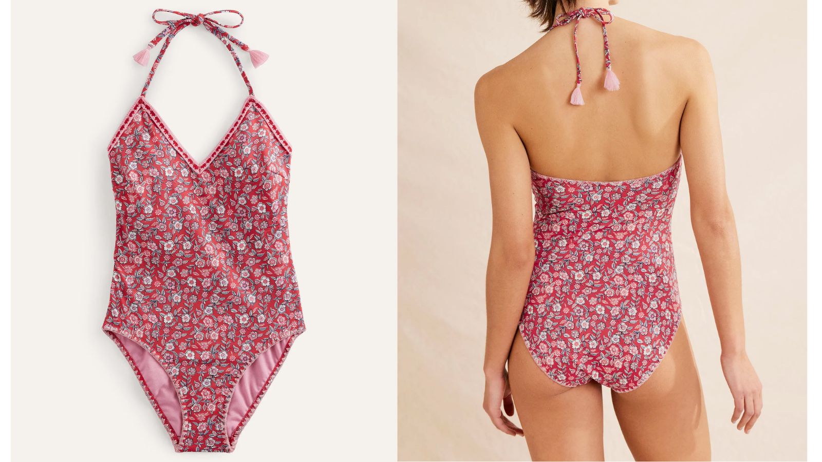 Boden Layered Crochet Swimsuit купальник с цветочным принтом