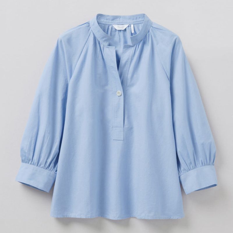 плоская рубашка Toast Cotton Shirt синего цвета