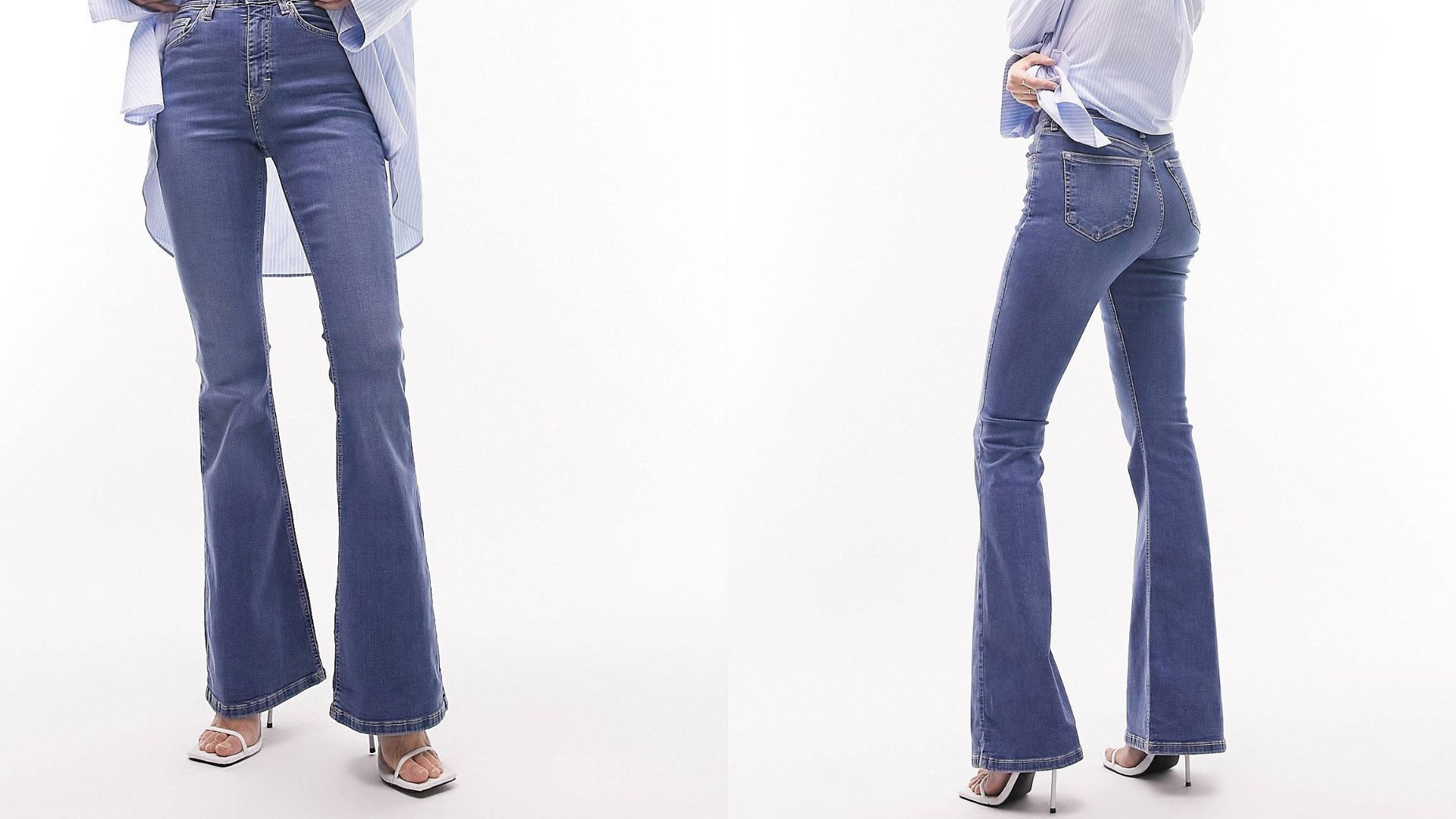 модель в джинсах Topshop Jamie Flare Jeans